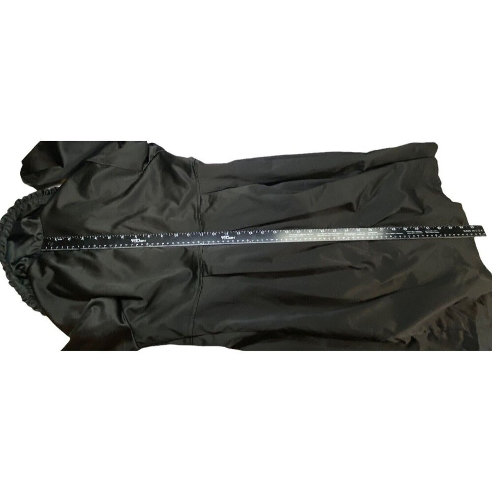 BCX Women Mid Length Satin Long Sleeve Swing Coat Sz L‎ Black Elegant Goth 43-13 - Picture 6 of 10